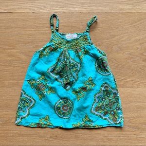Peek Tank Top Mosaic Print Teal Blue Green size2/3